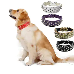 Dog Collar Portable Solid Colored PU Leather White Black Green Purple Rosy Pink Lightinthebox