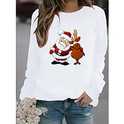 Christmas Santa Claus Reindeer Ugly Christmas Sweater / Sweatshirt Hoodie Adults' Women's Cosplay Christmas Christmas Christmas Carnival Masquerade Festival / Holiday Polyester Green / Blue / Purple Lightinthebox