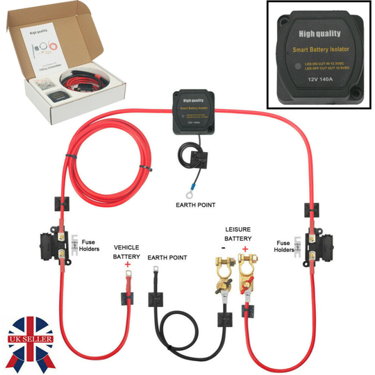 3m Ready Made Split Charge Relay Kit 12v 140 AMP 110AMP Wire T4 T5