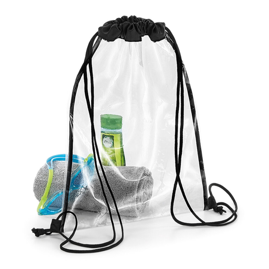 BagBase 11L Clear Gymsac Sports Swimming PE Gym Dance Football Drawstring Bag