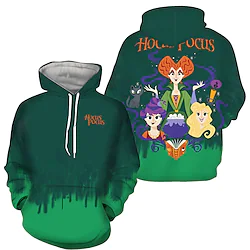 Inspired by Hocus Pocus Mary Sarah Winifred Hoodie Cartoon Manga Anime Front Pocket Graphic Hoodie For Men's Women's Unisex Adults' 3D Print 100% Polyester Lightinthebox