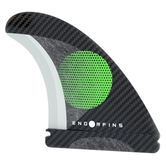 Slater Designs Endorfins Small Futures Compatible Thruster Surfboard Fins Set - Black/Green