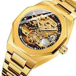FORSINING Mechanical Watch for Men's Men Analog Automatic self-winding Vintage Style Casual Classic Hollow Engraving Alloy Stainless Steel / Two Years / Two Years Lightinthebox