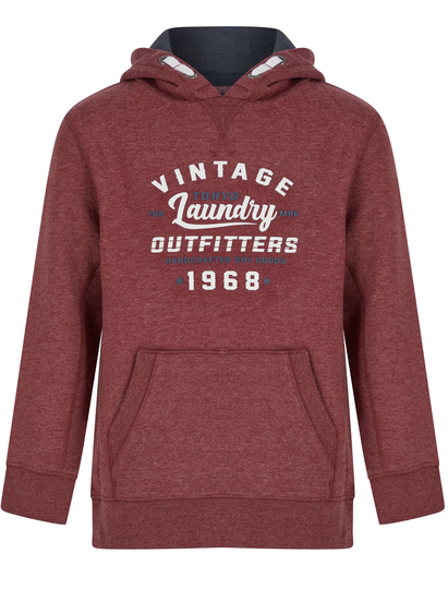 Hoodies / Sweatshirts Boys Ribba Motif Brushback Fleece Pullover Hoodie in Merlot Marl - Kids / 5-6 Years - Tokyo Laundry