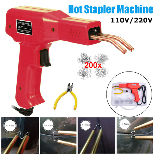 Hot Stapler Plastic Repair Car Bumper Fender Fairing Welder Gun Kit