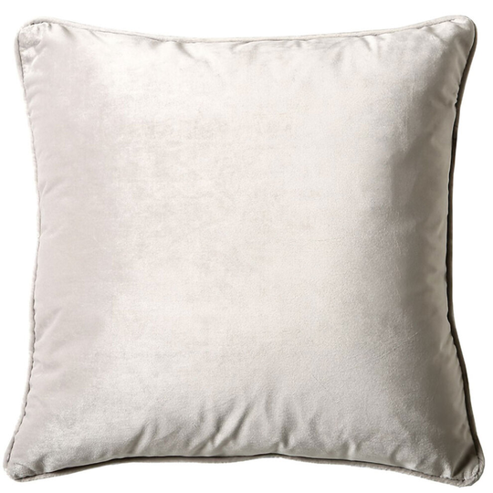 (Silver, 45 x 45 Cm) Scatter Box Bellini Velour Piped Feather Filled Cushion