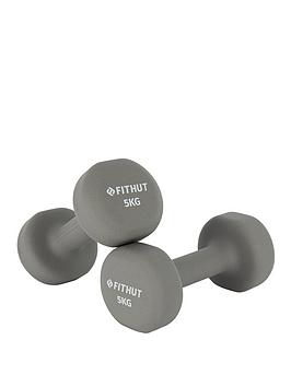 Fithut Dumbell Twin Pack - 5Kg (Grey)