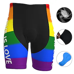 21Grams Men's Bike Shorts Cycling Padded Shorts Bike Padded Shorts / Chamois Mountain Bike MTB Road Bike Cycling Sports Rainbow 3D Pad Cycling Breathable Quick Dry Green Yellow Polyester Spandex Lightinthebox