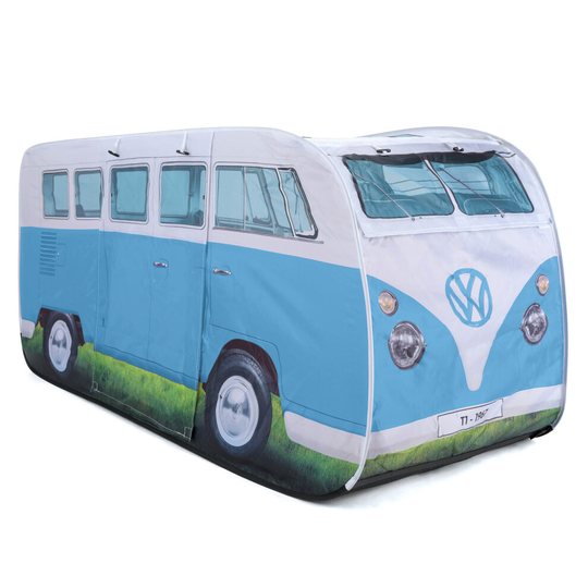 (Blue) Volkswagen Kids Camper Van Pop Up Tent