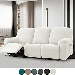 Super Stretch 1/2/3/4 Seats Recliner Chair Sofa Couch Cover with Pocket,Non Slip Soft Sofa Slipcover, Washable Spandex Stripe Jacquard Reclining Furniture Protector for Kids, Pets Lightinthebox