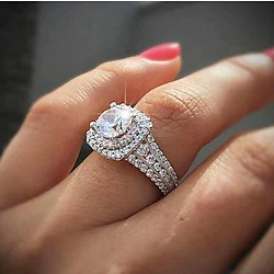 1pc Band Ring Ring For Women's Cubic Zirconia Synthetic Diamond Wedding Anniversary Gift Gold Plated Classic Pave Wedding Lightinthebox