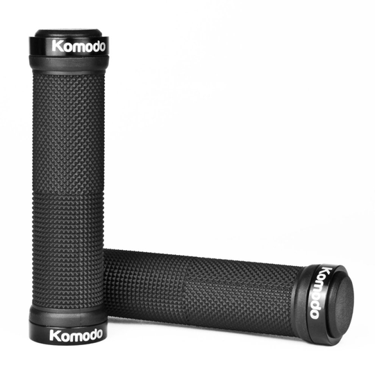 (Black) Bike Grips Double Lock Bicycle Handlebar Grip Set