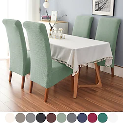 Dining Chair Covers, Stretch Chair Cover Black Green Spandex Jacquard High back Chair Protector Covers Seat Slipcover with Elastic Band for Dining Room,Wedding, Ceremony, Banquet,Sage Green Lightinthebox