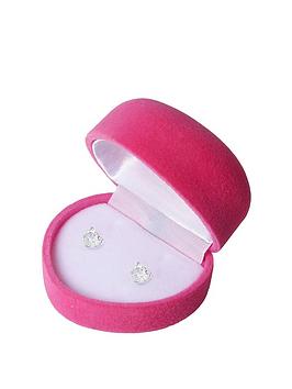 The Love Silver Collection Sterling Silver Cubic Zirconia Heart Boxed Earrings