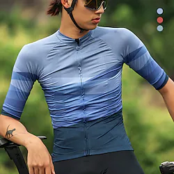 21Grams Men's Cycling Jersey Short Sleeve Bike Top with 3 Rear Pockets Mountain Bike MTB Road Bike Cycling Breathable Quick Dry Moisture Wicking Reflective Strips Red Blue Green Spandex Sports Lightinthebox