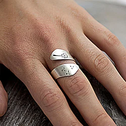 Ring Wedding Geometrical Silver Copper Silver-Plated Stylish Luxury Elegant 1pc / Women's / Open Ring / One Earring / Adjustable Ring / Gift Lightinthebox