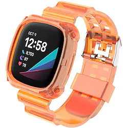 1 pcs Smart Watch Band for Fitbit Versa 3 / Sense Fitbit Versa 3 Fitbit Sense TPE Smartwatch Strap Soft Breathable Clear Sport Band SmartWatch Band with Case Replacement Wristband Lightinthebox