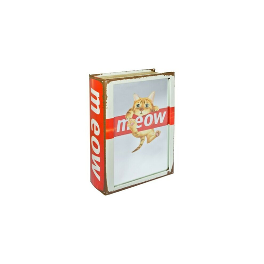 Mirrored Meow Cat Storage Book Box that looks like a book!