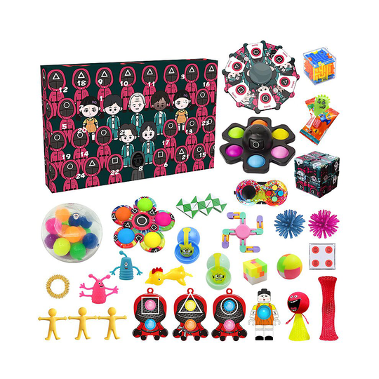 (Boxed 2) Squid Game Christmas Advent Countdown Calendar Decompression Toy Set
