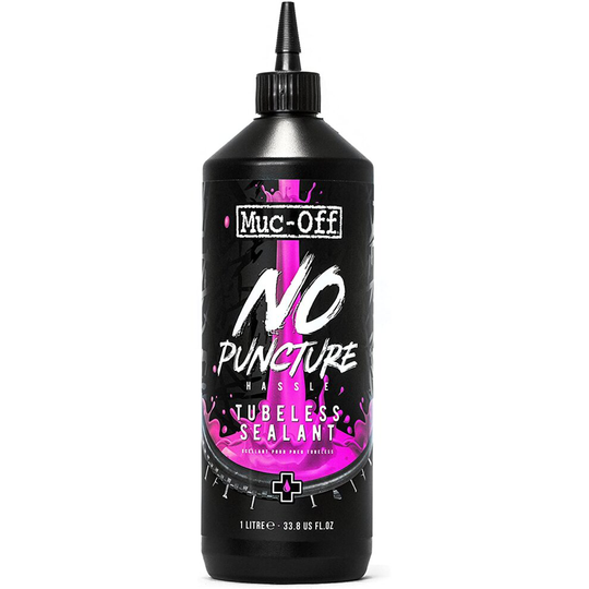 Muc-Off 822 No Puncture Hassle Tubeless Sealant, 1 Litre - Advanced Bicycle Tyre Sealant With UV Tracer Dye That Seals Tears And Holes Up To 6mm