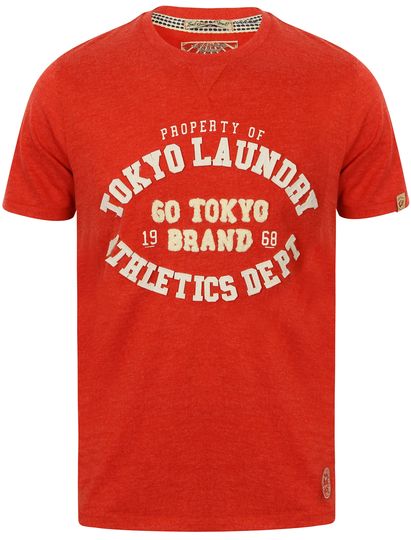 T-Shirts Montauk Motif Cotton T-Shirt in Tokyo Red Marl - Tokyo Laundry / S - Tokyo Laundry