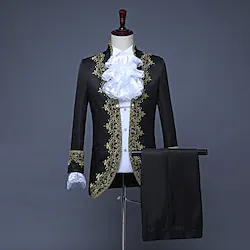 Prince Aristocrat Retro Vintage Rococo Medieval 18th Century Ball Gown Coat Pants Outfits Masquerade Outerwear Men's Adults' Lace Flounced Slim Fit Costume Vintage Cosplay Performance Party Business Lightinthebox