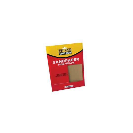 Fit For The Job FFJASP10F Sandpaper Fine Grade Grades Pack of 10