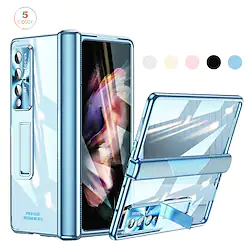 Phone Case For Samsung Galaxy Flip Z Fold 4 Z Fold 3 Bumper Frame Flip Magnetic Solid Colored TPU Lightinthebox