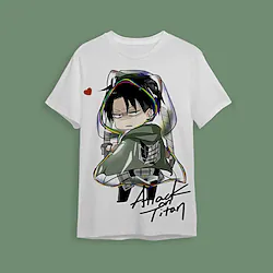 Inspired by Attack on Titan levi ackerman T-shirt Cartoon Manga Anime Harajuku Graphic Kawaii T-shirt For Men's Women's Unisex Adults' 3D Print 100% Polyester Lightinthebox