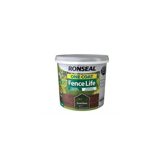 Ronseal 38291 One Coat Fence Forest Green 5 Litre