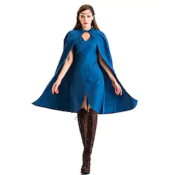 Game of Thrones Daenerys Stormborn Outfits Women's Movie Cosplay Cosplay Blue Dress Cloak Masquerade Polyester Lightinthebox