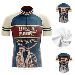 21Grams Men's Cycling Jersey Short Sleeve Bike Jersey Top with 3 Rear Pockets Mountain Bike MTB Road Bike Cycling Breathable Quick Dry Moisture Wicking Reflective Strips Green Yellow Sky Blue Graphic Lightinthebox