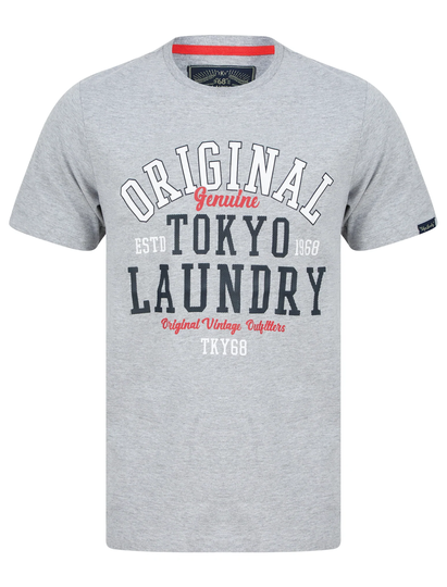 T-Shirts Dischord Motif Cotton Jersey T-Shirt in Light Grey Marl - Tokyo Laundry / S - Tokyo Laundry