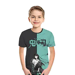 Inspired by Demon Slayer: Kimetsu no Yaiba Kamado Nezuko Kamado Tanjiro Hashibira Inosuke T-shirt Cartoon Manga Anime Harajuku Graphic Kawaii T-shirt For Boys Girls' Kid's 3D Print 100% Polyester Lightinthebox
