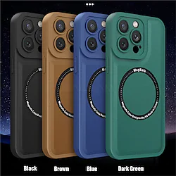 Phone Case Leather Texture For Magsafe Magnetic Wireless Charging Cases For iPhone 14 13 12 11 Pro Max XR XS X 7 8 Plus Soft Silicone Cover Lightinthebox