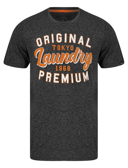 T-Shirts Masses Motif Cotton Jersey Grindle T-Shirt in Dark Grey - Tokyo Laundry / S - Tokyo Laundry