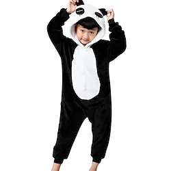 Kid's Kigurumi Pajamas Panda Animal Patchwork Onesie Pajamas Flannel Toison Cosplay For Boys and Girls Christmas Animal Sleepwear Cartoon Festival / Holiday Costumes / Machine wash / Hand wash / # Lightinthebox