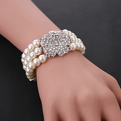 The Great Gatsby Vintage Roaring 20s 1920s Cosplay Accessories Women's Multi Layer Costume Vintage Bracelet Vintage Cosplay Party Prom Sleeveless Bracelet Bangle / Rhinestones Lightinthebox