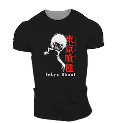 Inspired by Tokyo Ghoul Ken Kaneki T-shirt Cartoon Manga Anime Classic Retro Vintage T-shirt For Men's Women's Unisex Adults' 3D Print 100% Polyester Lightinthebox