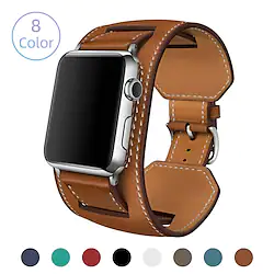 1 pcs Smart Watch Band for Apple Watch 38/40/41mm 42/44/45/49mm Leather Loop Business Band Genuine Leather Luxury Bracelet iWatch Series 8/7/6/5/4/3/2/1/SE Replacement Wrist Strap Lightinthebox