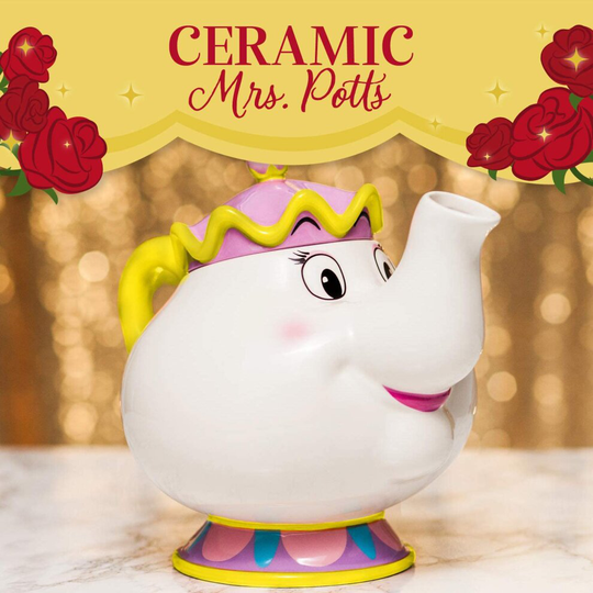 Official Mrs Potts Teapot Disney Chip Set Novelty Gift Ceramic Box Collectable
