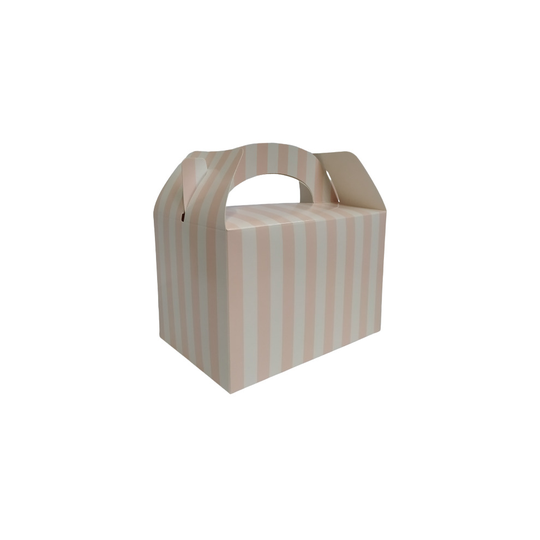 (STRIPE-Pink) 20 x Party Boxes Children Kids Food Loot Lunch Gift Bags Birthday Cake Box