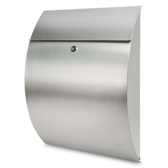 BURG-W?CHTER Letterbox Riviera 3835 Ni Stainless Steel Silver Mail Post Box