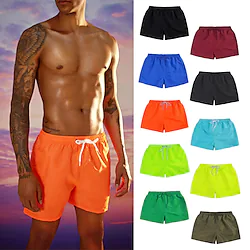 Men's Swim Trunks Swim Shorts Quick Dry Lightweight Board Shorts Bathing Suit Mesh Lining with Pockets Drawstring Swimming Surfing Beach Water Sports Solid Colored Summer Lightinthebox