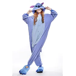 Adults' Kigurumi Pajamas Monster Blue Monster Patchwork Onesie Pajamas Polar Fleece Cosplay For Men and Women Halloween Animal Sleepwear Cartoon Festival / Holiday Costumes / Leotard / Onesie Lightinthebox