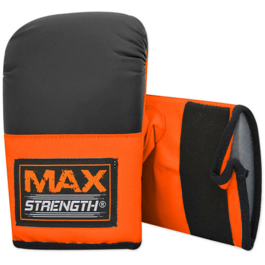 (Orange, S/M) Bag Mitts Pro Gloves Boxing MMA UFC Muay Thai Training Grappling Heavy Punch