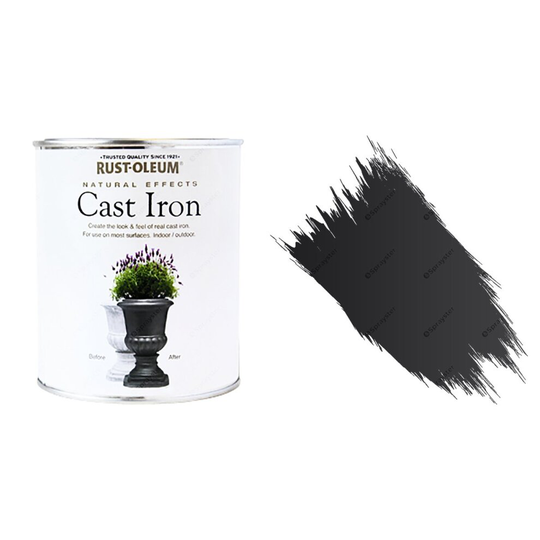 Rust-Oleum Cast Iron Matt All-Surface Self Primer Paint Natural Effects 750ml