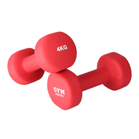 (4kg Pair) Gym Master Neoprene Dumbbells | Pair and Full Set Options | 1-10KG