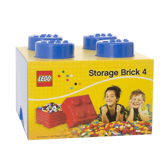 Lego Storage Brick with 4 Knobs Childrens Toy Box - Blue