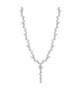 Jon Richard Rhodium Plated Fine Y Cubic Zirconia Necklace